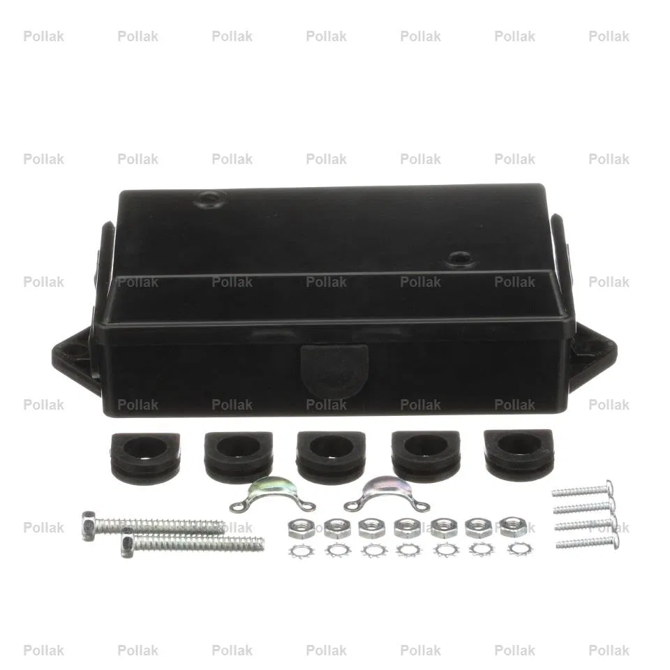 52-259 – POLLAK Wire Terminal Block, Attaches 7 Wires 8.06 Inch Length x 3.2 Inch Width x 2.09 Inch Height Black ABS ...